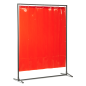 Preview: Stellwand / Schutzwand VIPER 1300 mit Vorhang 1600 x 1400 mm Orange